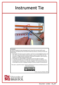 Clinical skills instruction booklet cover page, Instrument Tie